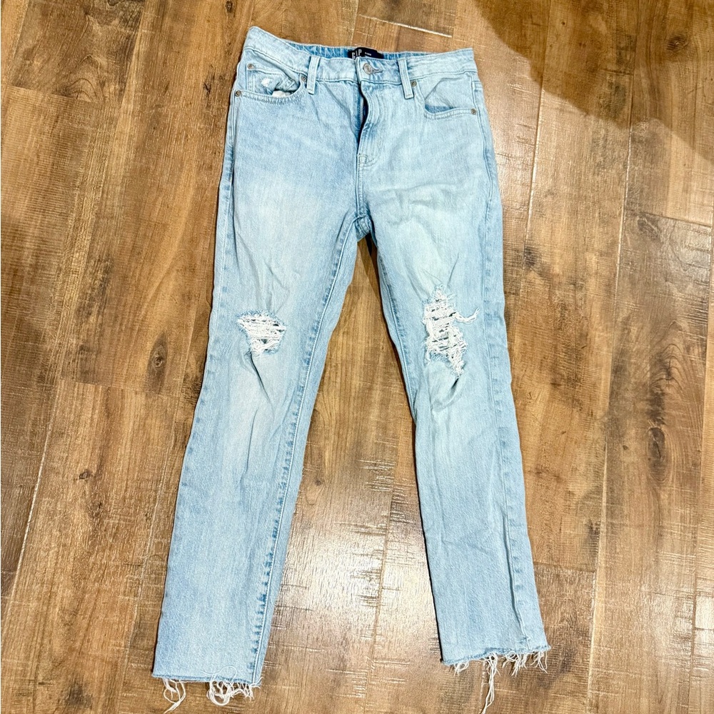 GAP Light Blue Distressed Boyfriend Jeans